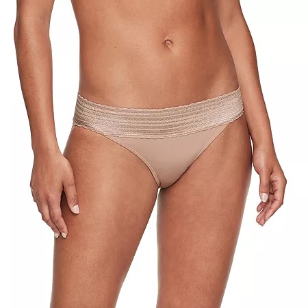 Warners No Pinching, No Problems Lace Bikini- 5509, Small, Beige
