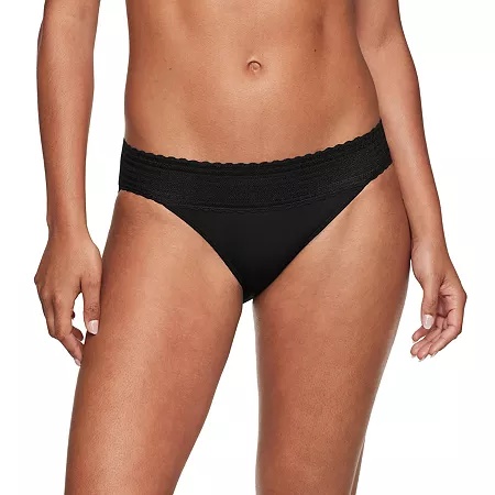 Warners No Pinching, No Problems Lace Bikini- 5509, Medium, Black