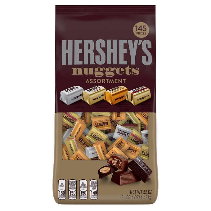 Hershey's Nuggets Assortment Variety Pack 52Oz 145 Pieces Milk Chocolate Almonds