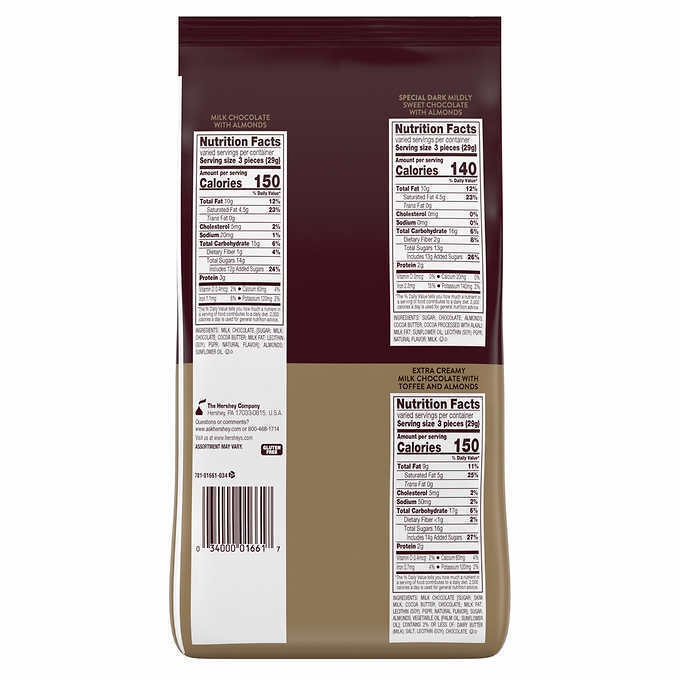 Hershey's Nuggets Assortment Variety Pack 52Oz 145 Pieces Milk Chocolate Almonds thumbnail