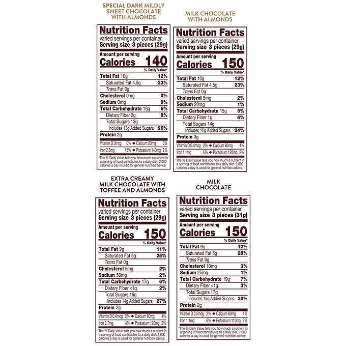 Hershey's Nuggets Assortment Variety Pack 52Oz 145 Pieces Milk Chocolate Almonds thumbnail