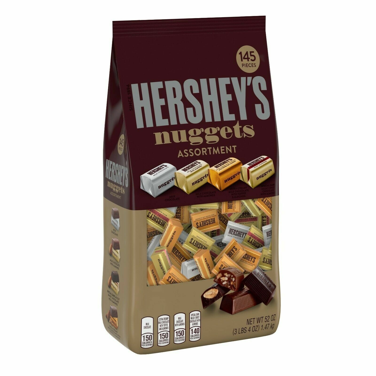 Hershey's Nuggets Assortment Variety Pack 52Oz 145 Pieces Milk Chocolate Almonds thumbnail