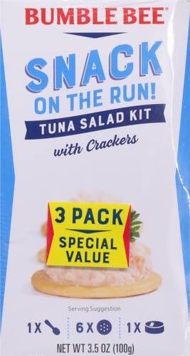 (4 Pack) Bumble Bee Snack on the Run Tuna Salad with Crackers Kit  Wild Caught  Ready to Eat  8g Protein per Serving  Shelf Stable Box  3.5 Oz  (4 Pac thumbnail