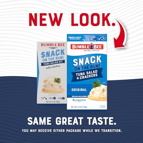 (4 Pack) Bumble Bee Snack on the Run Tuna Salad with Crackers Kit  Wild Caught  Ready to Eat  8g Protein per Serving  Shelf Stable Box  3.5 Oz  (4 Pac thumbnail