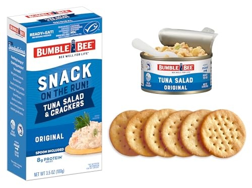 (4 Pack) Bumble Bee Snack on the Run Tuna Salad with Crackers Kit  Wild Caught  Ready to Eat  8g Protein per Serving  Shelf Stable Box  3.5 Oz  (4 Pac thumbnail