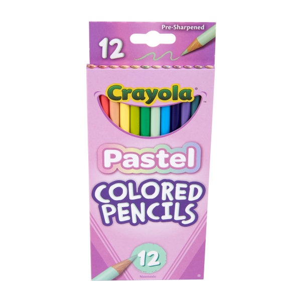 Crayola - Colored Pencils  Pastel  12 Count