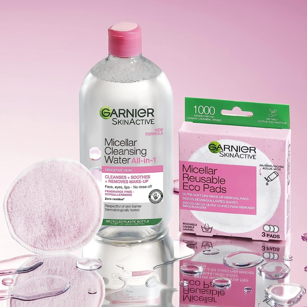 Garnier Micellar Cleansing Water for Sensitive Skin 700ml, Gentle Face Cleanser & Makeup Remover, Fragrance Recognised by the British Skin Foundation thumbnail