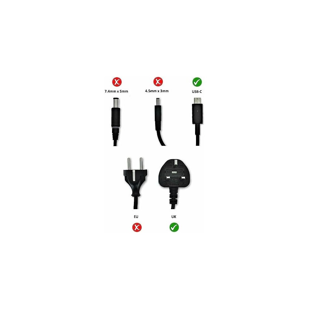 USB-C Charger 65W VT148 WMDHR 0VT148 0WMDHR for Latitude 7430 5330 7330 5530 7420 7520 5520 9420 5420 5420 5420 thumbnail