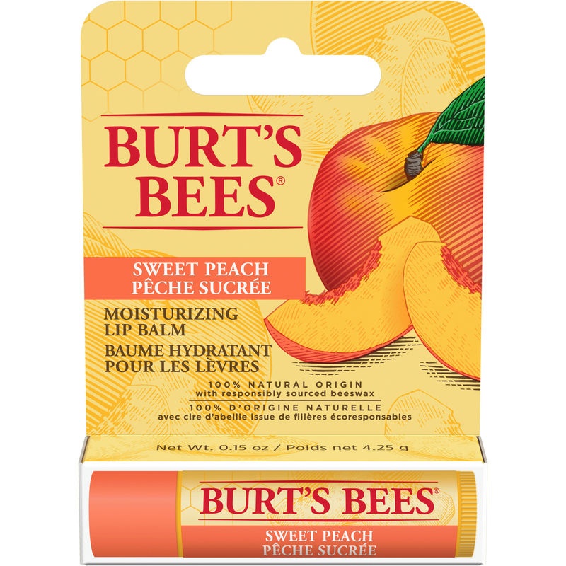 Burt's Bees 100% Natural Origin Moisturizing Lip Balm, Sweet Peach 1 Ea