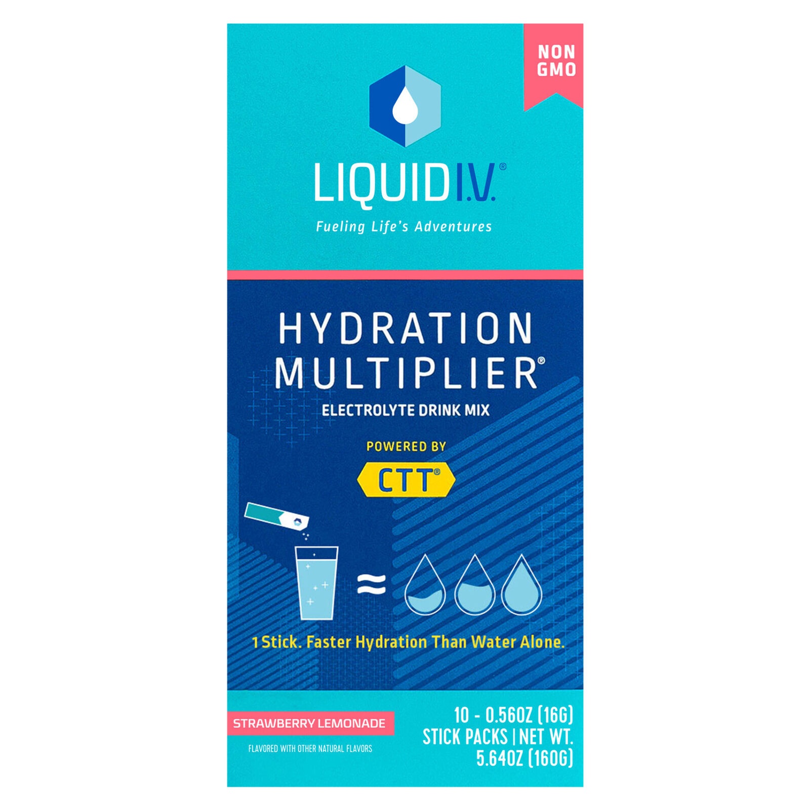 Liquid I.V. Hydration Multiplier Vegan Powder Electrolyte Supplements - Strawberry Lemonade - 0.56oz/10ct