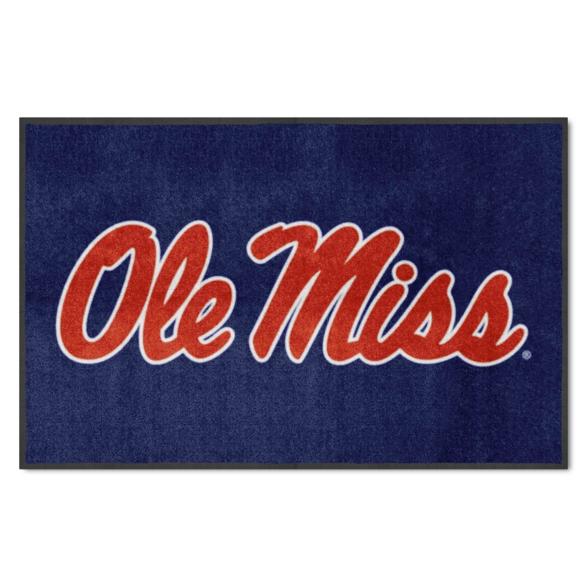 9764 4 X 6 Ft. Ole Miss High-Traffic Mat with Durable Rubber Backing - Landscape Orientation, Red