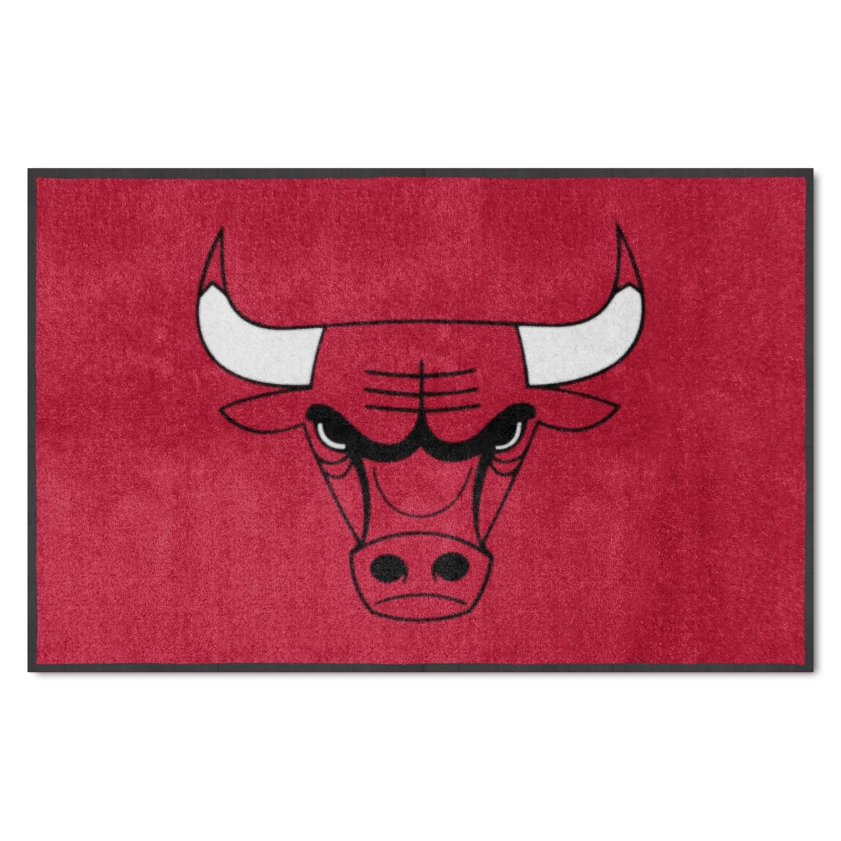 9905 4 X 6 Ft. Chicago Bulls High-Traffic Mat with Durable Rubber Backing - Landscape Orientation, Red