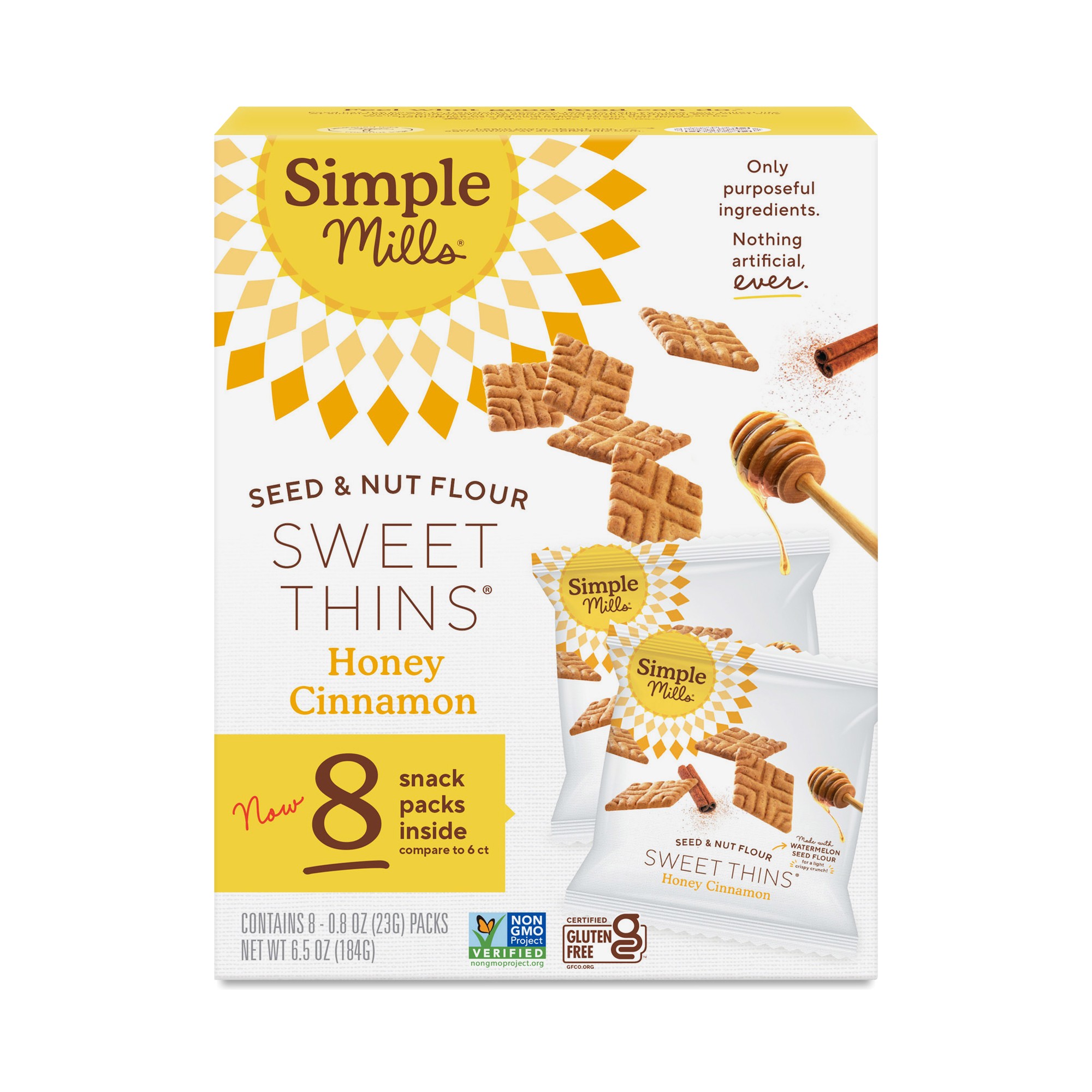 Simple Mills Crackers Sweet Thin Honey - 8pk