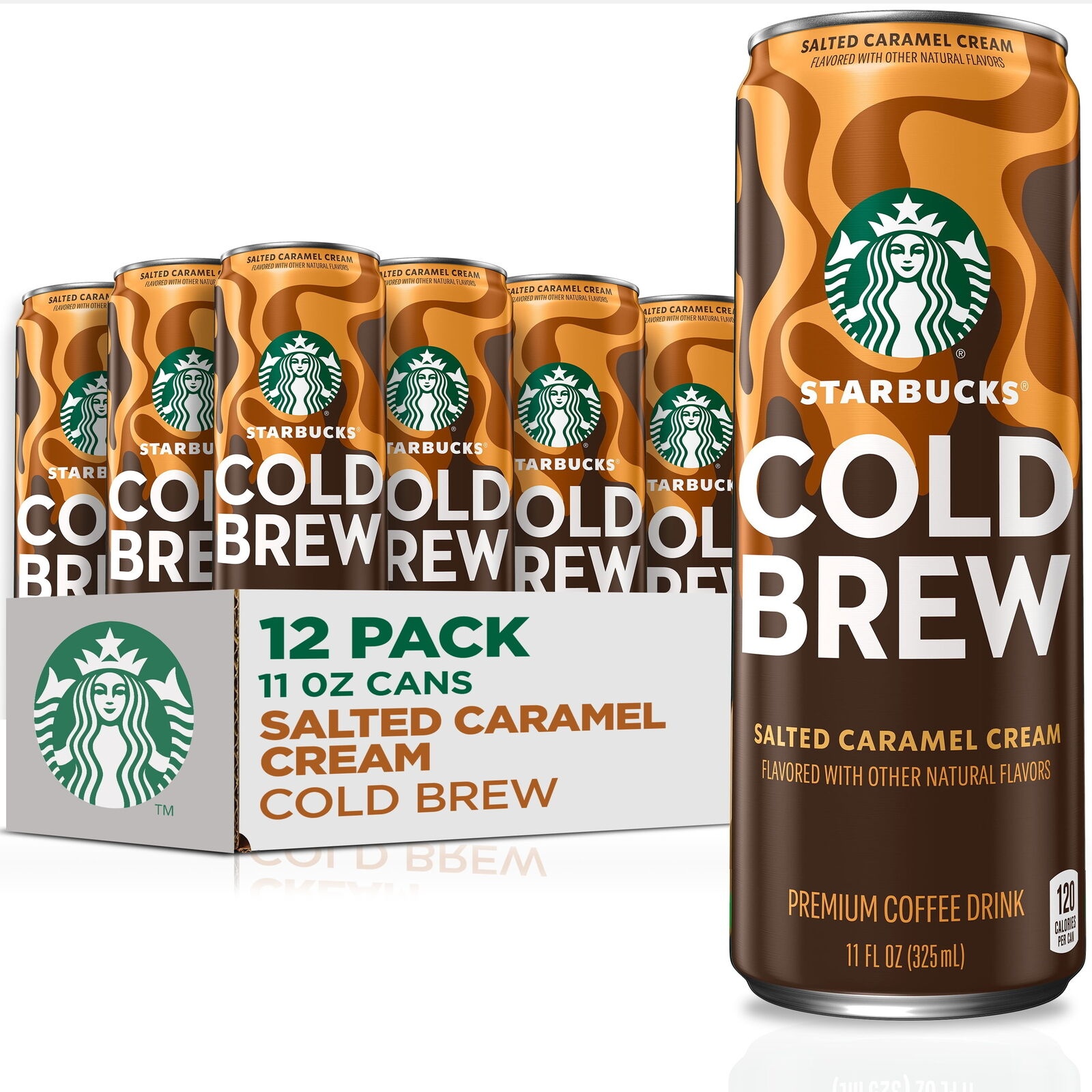 Starbucks Cold Brew Coffee Salted Caramel Cream 11fl Oz Cans 12 Pack Lced Coffee