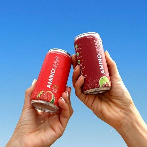 AminoLean Energy Drink MINIS – Sugar Free Anytime Energy with Natural Caffeine & Vegan Amino Acids for No Jitters, Tingles, or Crash, Cherry Lime, 8 thumbnail