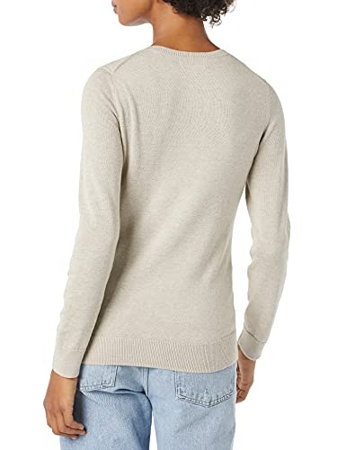 Amazon Essentials Women's Classic-Fit Lightweight Long-Sleeve V-Neck Sweater (Available in Plus Size), Oatmeal Heather, Medium thumbnail