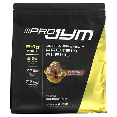 JYM Supplement Science, Pro JYM®, Ultra-Premium Protein Blend, Rocky Road, 4.3 Lb (1.9 Kg)