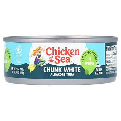 Chicken of the Sea, Chunk White Albacore Tuna in Water, Wild Caught, 5 Oz (142 G)