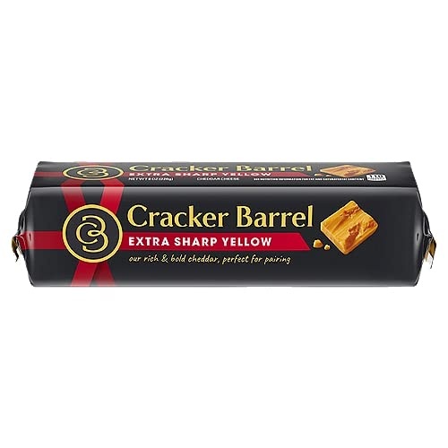 Cracker Barrel Extra Sharp Yellow Cheddar Cheese 8oz (pack of 12)