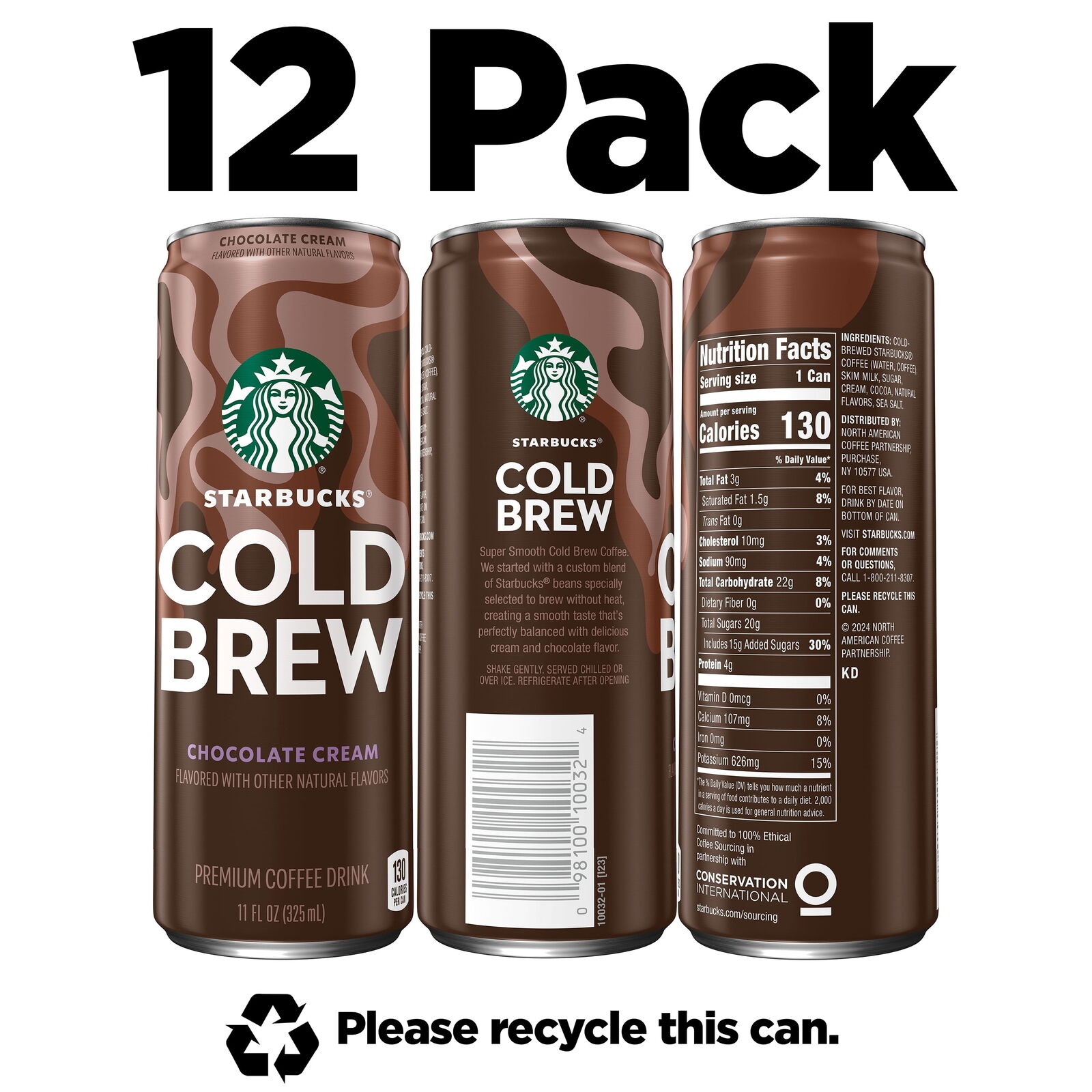 Starbucks Cold Brew Coffee Chocolate Cream Flavor 11 Fl Oz Cans (12 Pack) Home thumbnail
