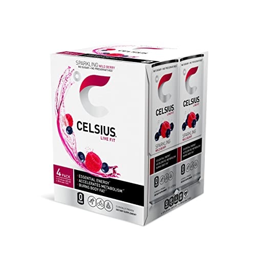 CELSIUS Essential Energy Drink 12 Fl Oz, Sparkling Wild Berry (Pack of 24) thumbnail