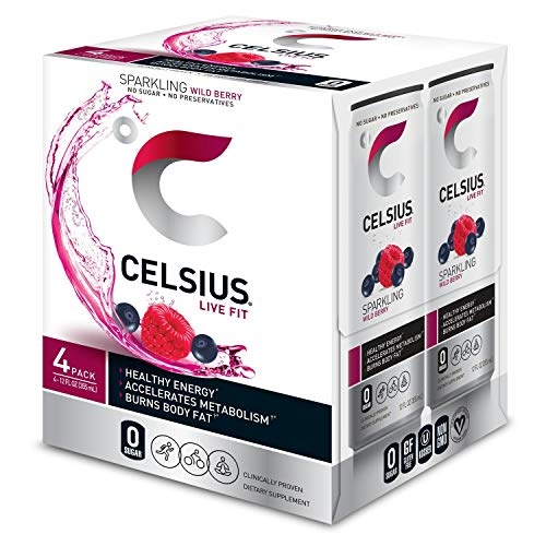 CELSIUS Essential Energy Drink 12 Fl Oz, Sparkling Wild Berry (Pack of 24) thumbnail