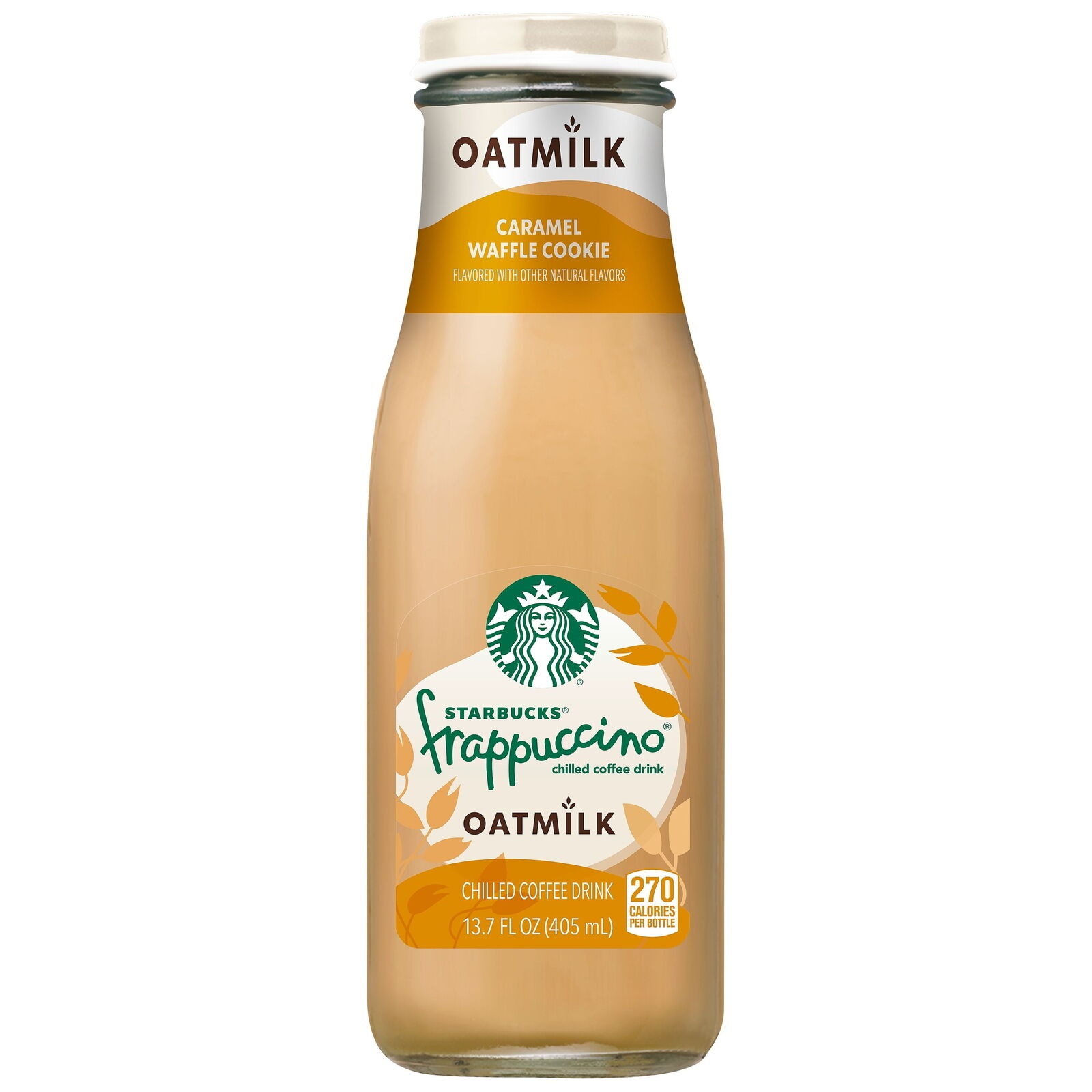 Starbucks Oatmilk Frappuccino  Coffee Drink  Caramel Waffle Cookie  13.7 Fl Oz Bottles  (12 Pack)  Iced Coffee thumbnail