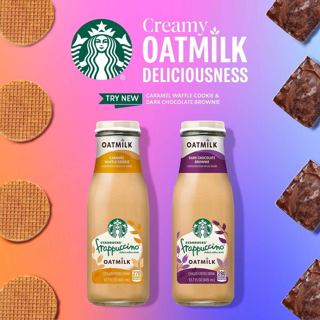 Starbucks Oatmilk Frappuccino  Coffee Drink  Caramel Waffle Cookie  13.7 Fl Oz Bottles  (12 Pack)  Iced Coffee thumbnail