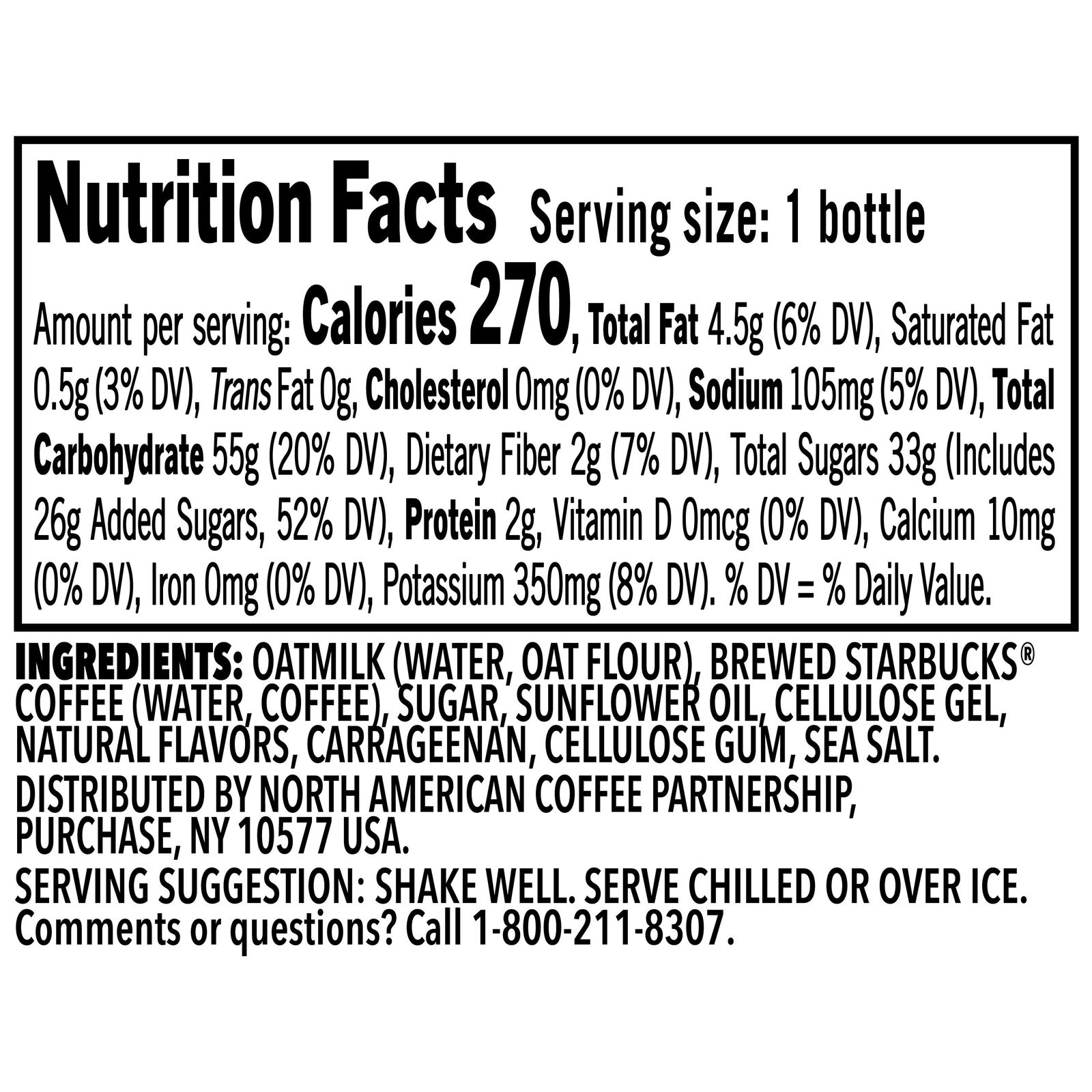 Starbucks Oatmilk Frappuccino  Coffee Drink  Caramel Waffle Cookie  13.7 Fl Oz Bottles  (12 Pack)  Iced Coffee thumbnail