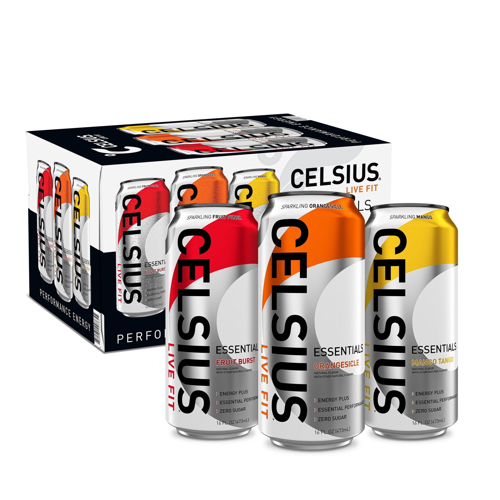 Sparkling Sunset Variety Pack, Performance Energy Drink 16 Fl Oz (Pack of 12)