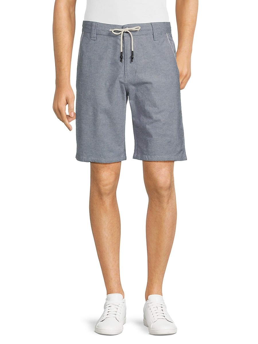 BUFFALO David Bitton Men's Hagen Drawstring Flat Front Shorts - Blue Depth - Size 33