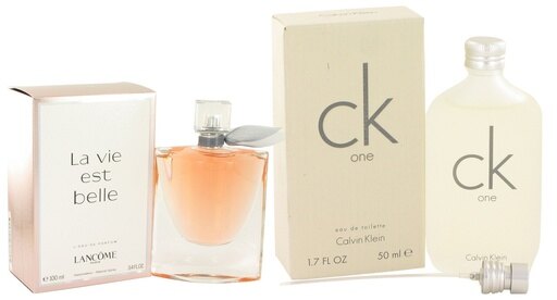 Gift Set La Vie Est Belle by Lancome Eau De Parfum Spray 3.4 Oz and Ck One Edt Pour/Spray Unisex 1.7 Oz - All