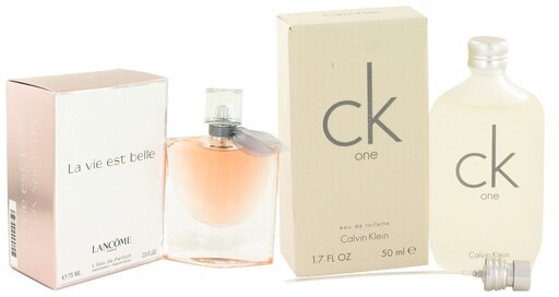 Gift Set La Vie Est Belle by Lancome Eau De Parfum Spray 2.5 Oz and CK ONE EDT Pour/Spray (Unisex) 1.7 Oz
