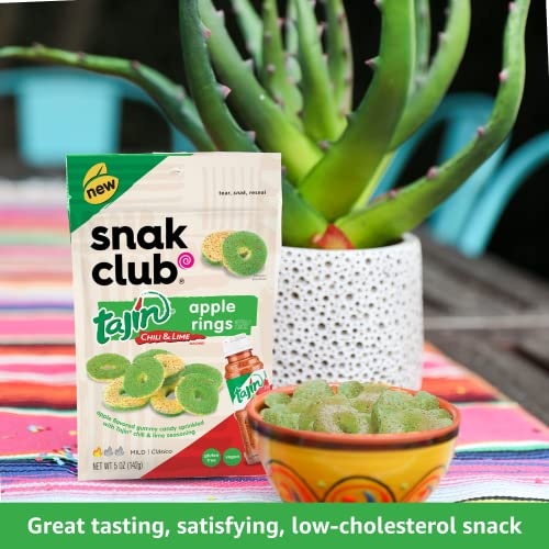 Snak Club Tajin Watermelon Rings, Chili & Lime Sweet Spicy Gummy Snacks, Mild in Heat Bold in Flavor, Gluten-Free Snack, 11oz Resealable Bag (Pack of thumbnail