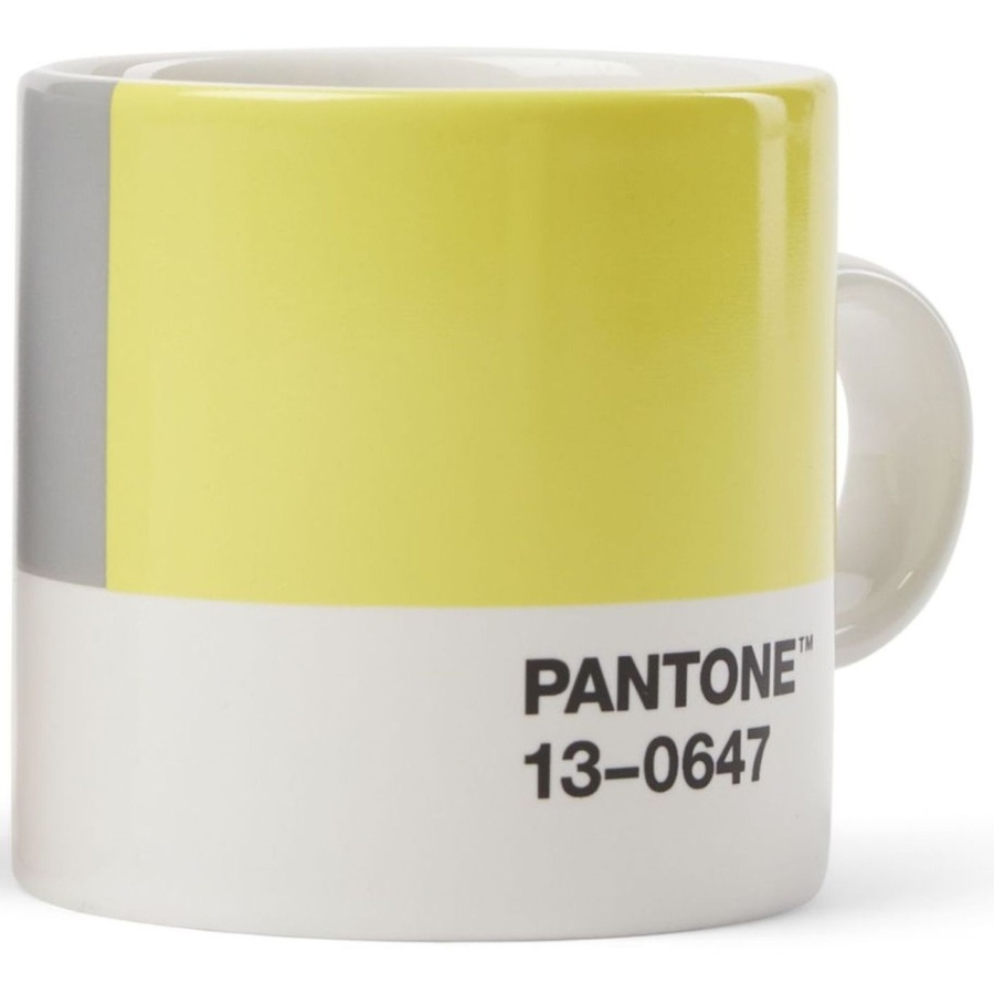 Pantone Porcelain Espresso Cup Thick-Walled Dishwasher-Safe 120 Ml Illuminating 13-0647 & Ultimate Gray 17-5104 18582