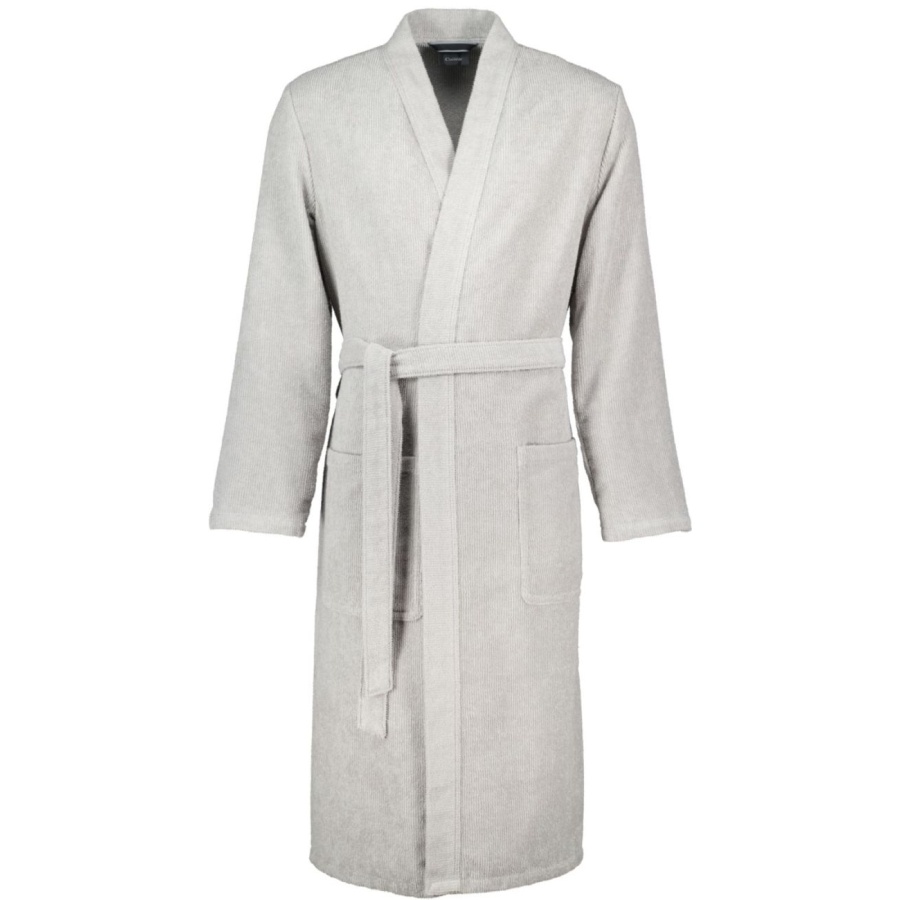 Cawö 5509 Struktur Herren Kimono - Stein - 50 (M)