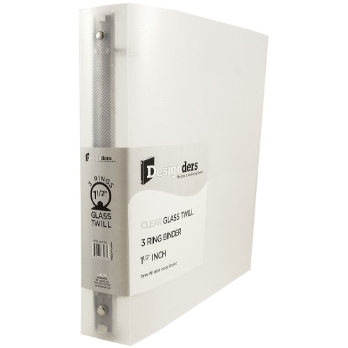 JAM Paper & Envelope Plastic 1 1/2 in Binders  3 Metal Rings  Clear  108/Pack