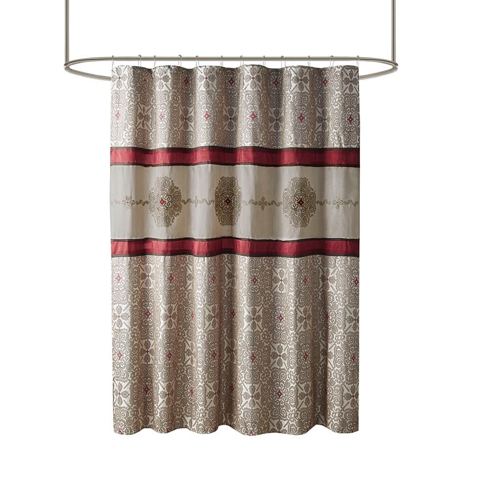 Gracie Mills Kurtis Medallion Jacquard Embroidered Shower Curtain - GRACE-7786