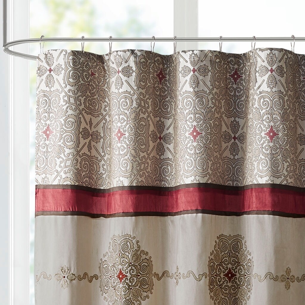 Gracie Mills Kurtis Medallion Jacquard Embroidered Shower Curtain - GRACE-7786 thumbnail