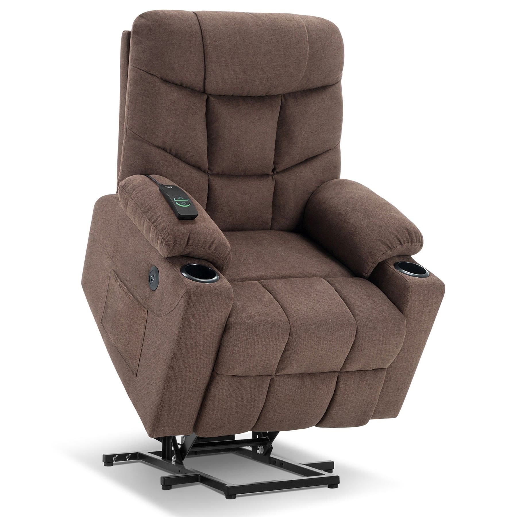 MCombo Regular Power Lift Recliner Chair with Extended Footrest for Elderly People  Fabric 7287 (Oatmeal  Regular) thumbnail