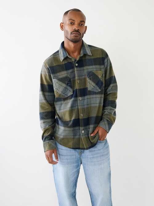 Men's Polar Fleece Shacket | 2554 | Size Small | True Religion