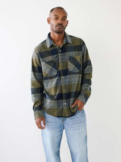 Men's Polar Fleece Shacket | 2554 | Size Large | True Religion