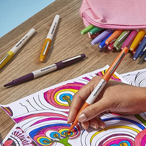 Paper Mate Flair Felt Tip Pens, Bold Tip (1.2 Mm), Assorted Colors, 12 Count thumbnail