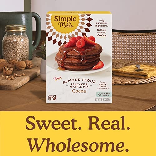 Simple Mills Cocoa Pancake and Waffle Mix, Just Add Water, Gluten Free, Paleo Friendly, Breakfast, 10 Oz (3 Pack) thumbnail