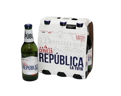 Cerveza Republica La Tuya - La Cerveza De Alofoke - Pilsener-type Beer, 12 Fl Oz - 3.5% (Pack of 6) Originally Bottle of Dominican Republic