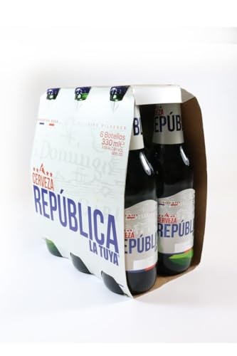 Cerveza Republica La Tuya - La Cerveza De Alofoke - Pilsener-type Beer, 12 Fl Oz - 3.5% (Pack of 6) Originally Bottle of Dominican Republic thumbnail