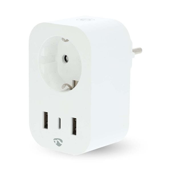 Nedis Smart Plug Via Wifi Med Strömmätare Och USB-uttag