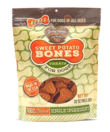 Gaines Family Farmstead Sweet Potato Dog Bones  100% Natural Treats for Small & Large Dogs  Rawhide Alternative for Dog Training (32 Oz. Bag)