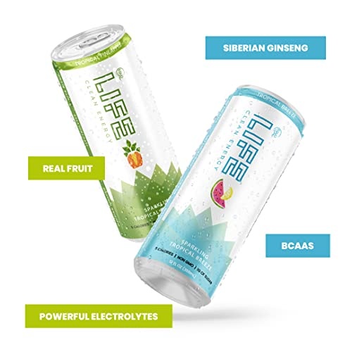 Equo Life Clean Energy Drink with Siberian Ginseng, 12 Fl Oz, Pack of 12, Tropical Breeze thumbnail
