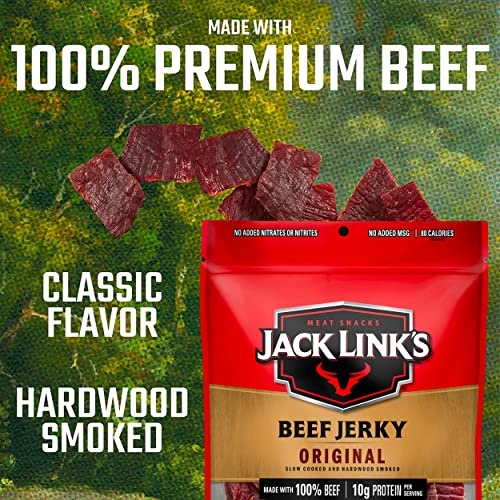 Jack Link's Beef Jerky, Original – Great Everyday Snack, 10g of Protein and 80 Calories, Made with 100% Beef – 96% Fat Free, No Added MSG** – 9 thumbnail